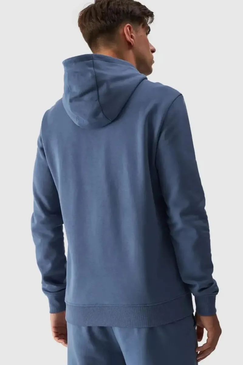 Bluzy Męskie|Odzież 4F>4F Męska Bluza Dresowa Nierozpinana Z Kapturem WMM00TSWSM1464-32S Niebieska