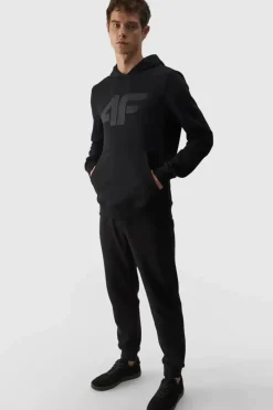 Bluzy Męskie|Odzież 4F>4F Męska Bluza Dresowa Nierozpinana Z Kapturem WMM00TSWSM1464-20S Czarne Czarny