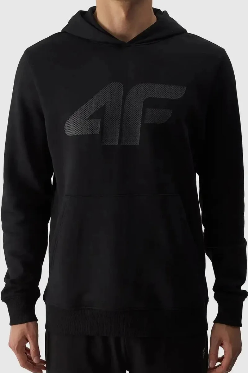 Bluzy Męskie|Odzież 4F>4F Męska Bluza Dresowa Nierozpinana Z Kapturem WMM00TSWSM1464-20S Czarne Czarny