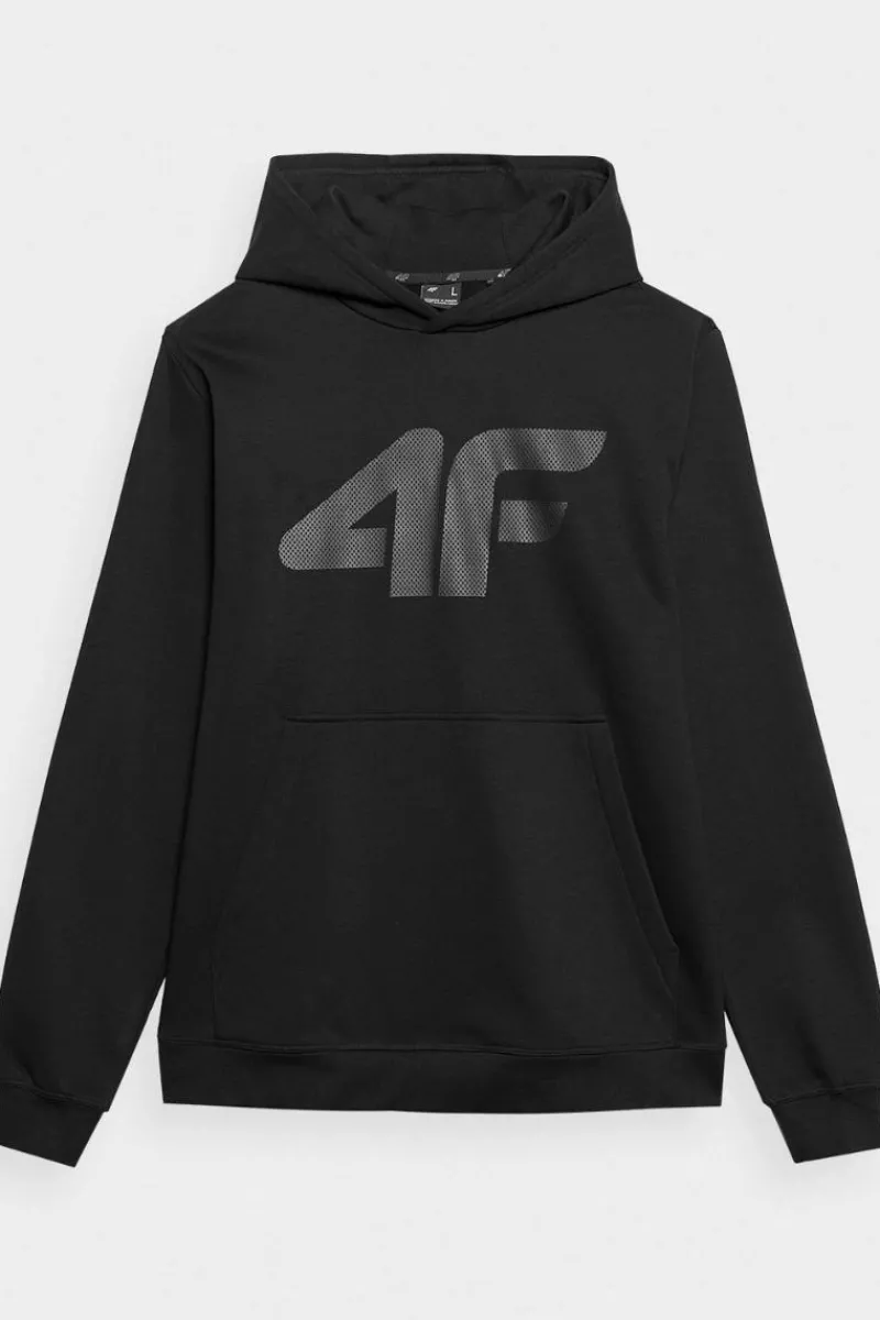 Bluzy Męskie|Odzież 4F>4F Męska Bluza Dresowa Nierozpinana Z Kapturem WMM00TSWSM1464-20S Czarne Czarny