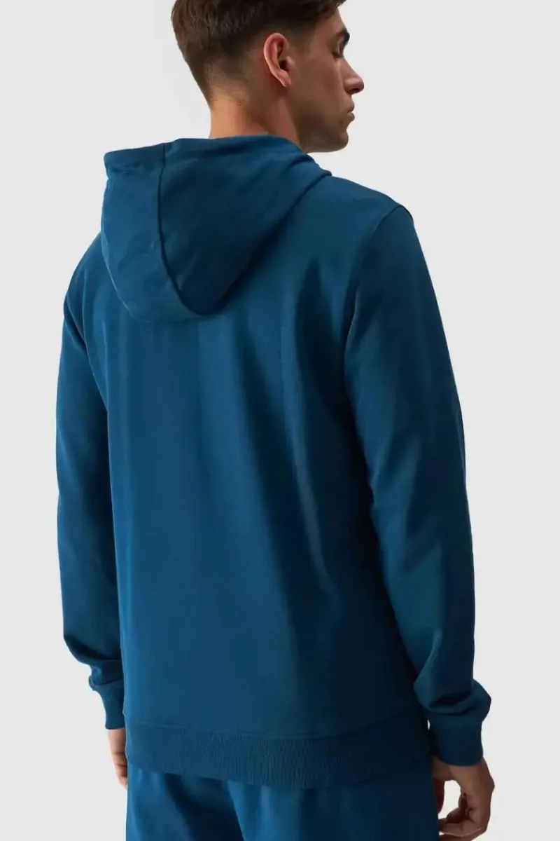 Discount Męska Bluzka Z Kapturem Rozpinana WAW24TSWSM1256-46S Turkusowa Męskie Bluzy Męskie|Odzież 4F