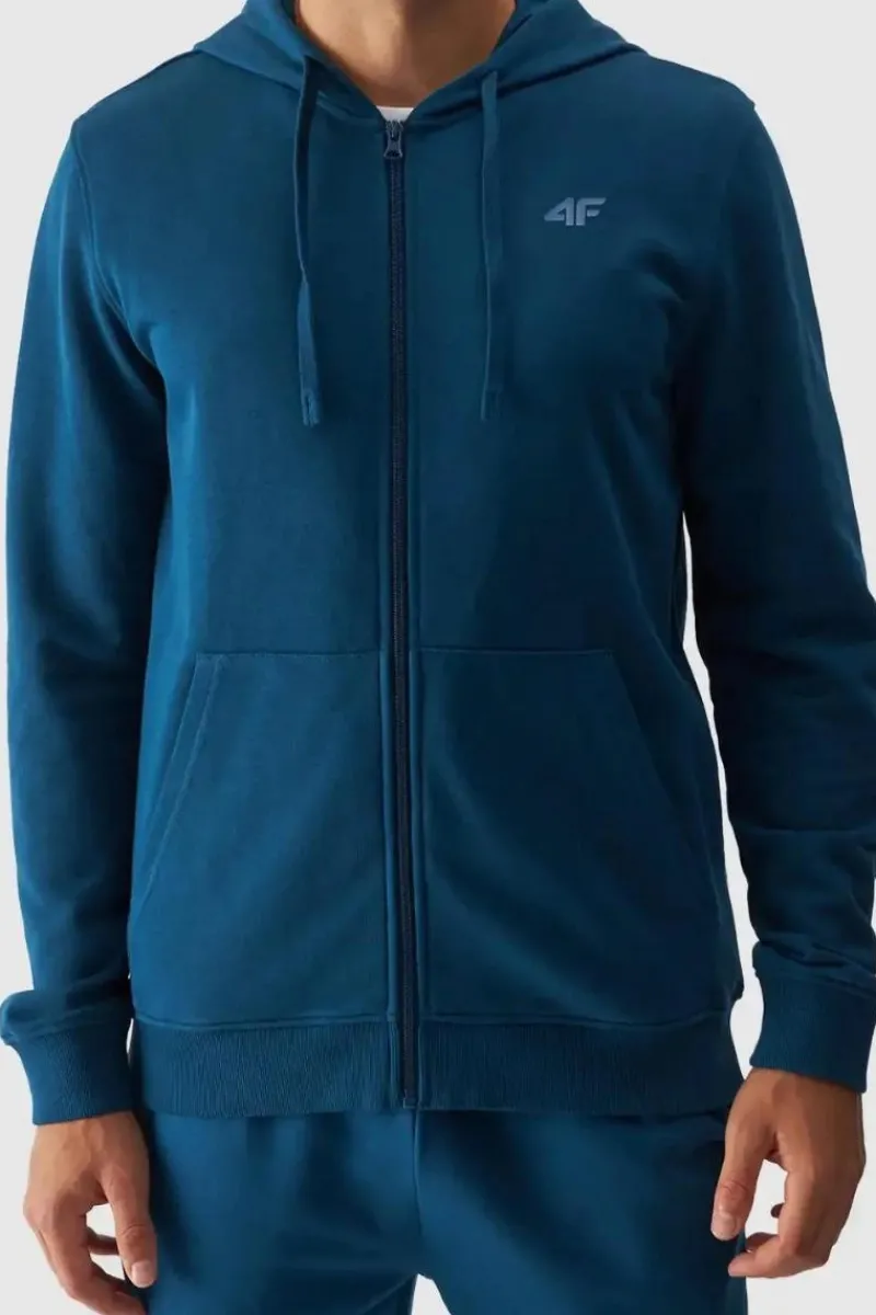 Discount Męska Bluzka Z Kapturem Rozpinana WAW24TSWSM1256-46S Turkusowa Męskie Bluzy Męskie|Odzież 4F