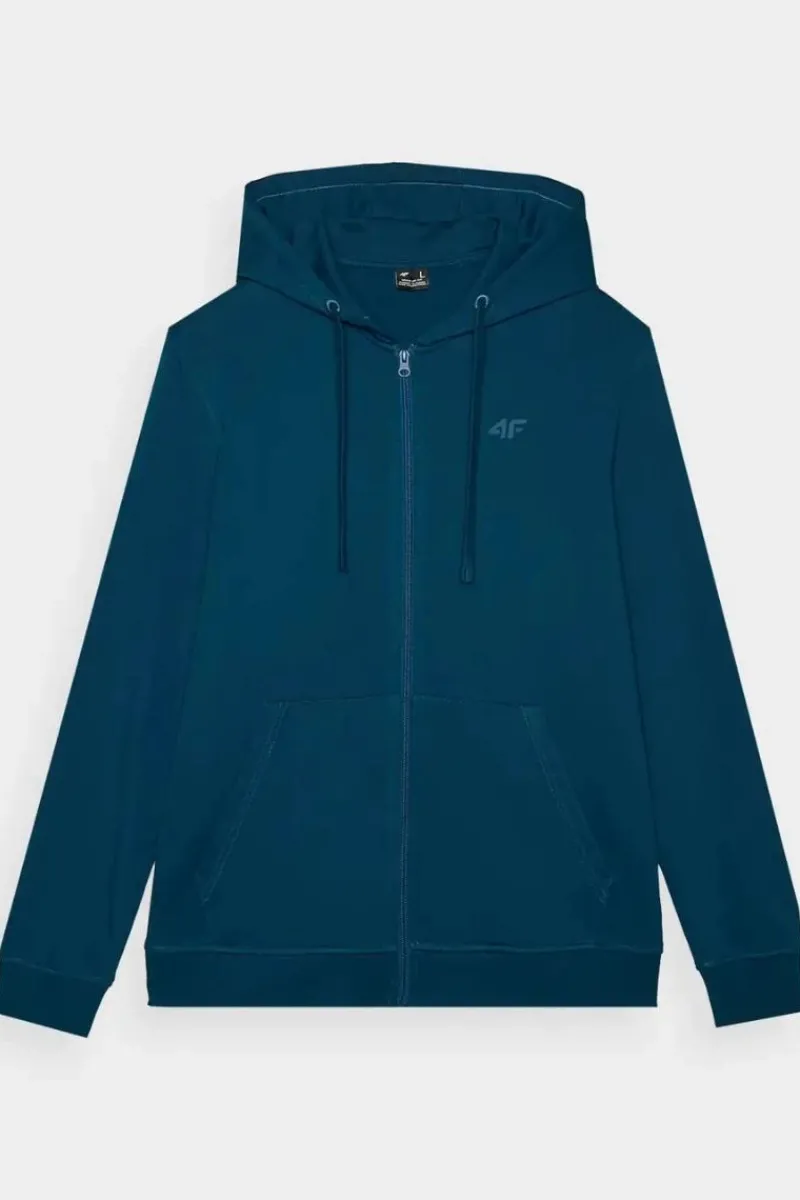 Discount Męska Bluzka Z Kapturem Rozpinana WAW24TSWSM1256-46S Turkusowa Męskie Bluzy Męskie|Odzież 4F