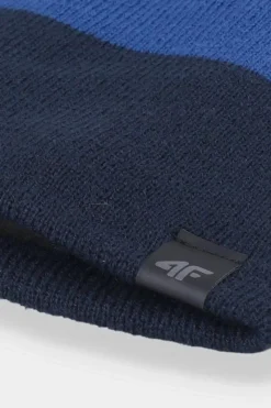 Hot Męska Czapka Zimowa AW23ACAPM305-31S Granatowa Okrycia Głowy