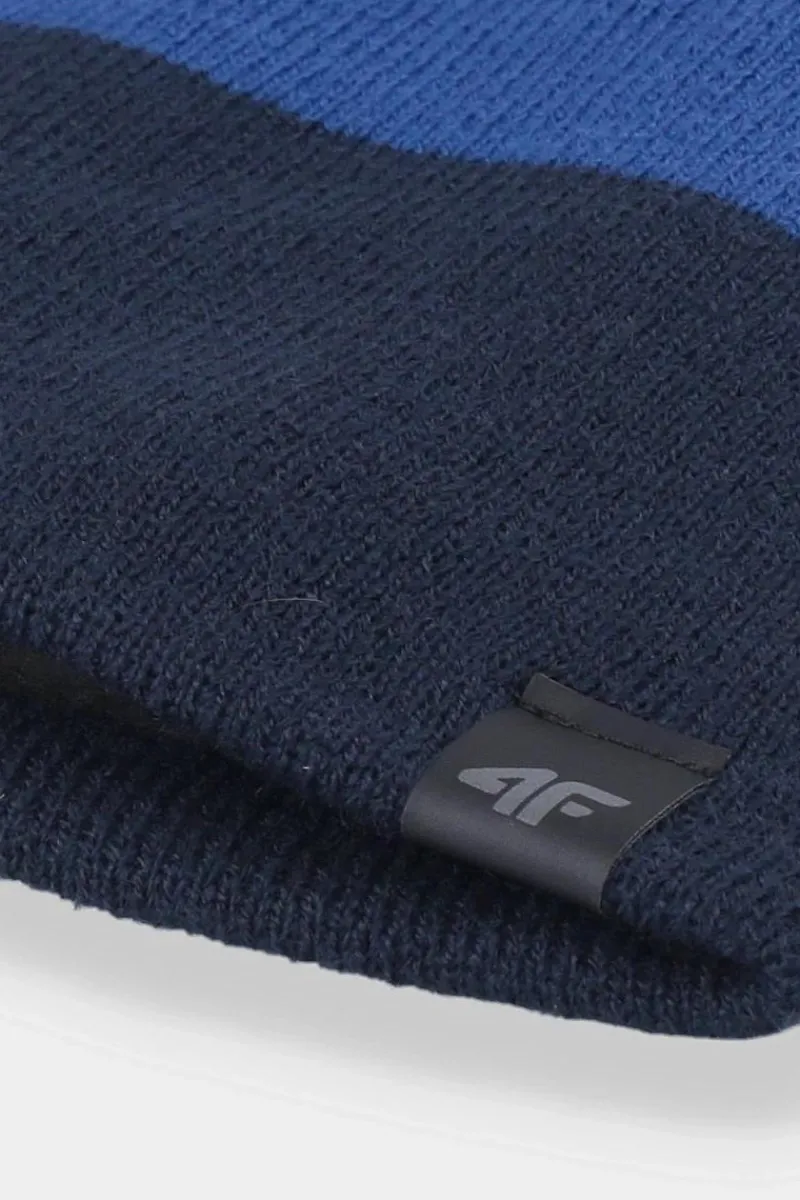 Hot Męska Czapka Zimowa AW23ACAPM305-31S Granatowa Okrycia Głowy