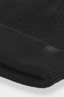 Okrycia Głowy>4F Męska Czapka Zimowa AW23ACAPM309-20S Czarna