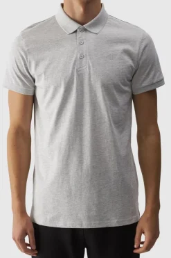 Discount Męska Koszulka Polo Regular Z Logo WMM00TPTSM316-27M Szara Męskie T-Shirty Męskie|Odzież 4F