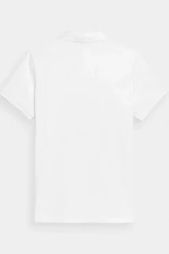 Clearance Męska Koszulka Polo Regular Z Logo WMM00TPTSM316-10S Biała Męskie T-Shirty Męskie|Odzież 4F