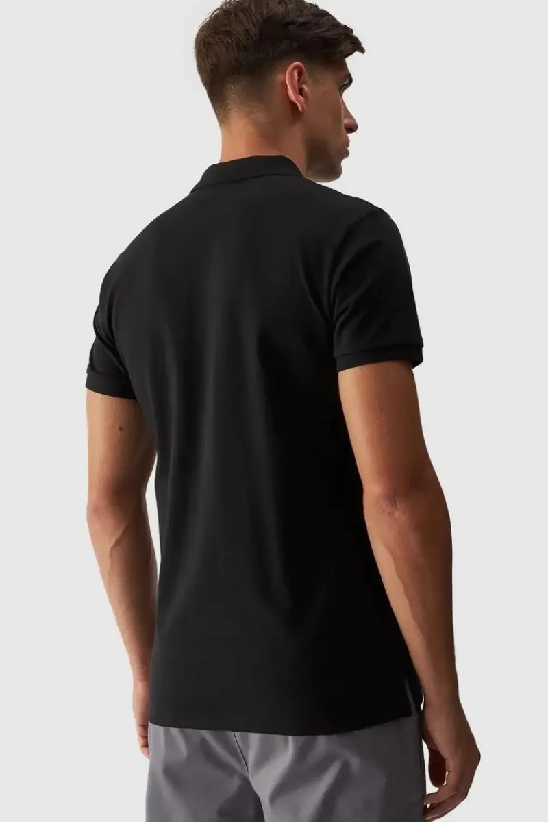 T-Shirty Męskie|Odzież 4F>4F Męska Koszulka Polo Regular Z Logo WMM00TPTSM316-20S Czarna