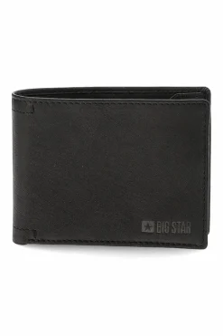 Clearance Big Star Shoes Męski Skórzany Portfel Big Star KK675004 Czarny