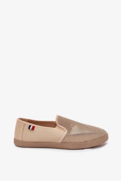 Hot Evento Męskie Ażurowe Tenisówki Trampki Beżowe Koboru Beżowy