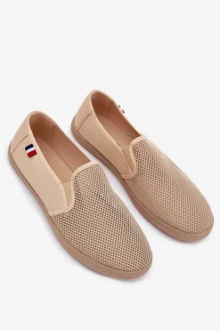 Hot Evento Męskie Ażurowe Tenisówki Trampki Beżowe Koboru Beżowy