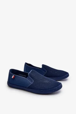 Discount Męskie Ażurowe Tenisówki Trampki Granatowe Koboru Męskie Trampki Niskie|Trampki Męskie Niskie