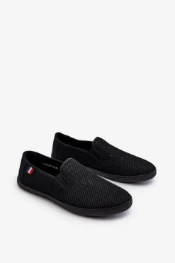 Trampki Niskie|Trampki Męskie Niskie></noscript>Evento Męskie Ażurowe Tenisówki Trampki Czarne Koboru