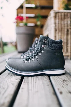 Hot Męskie Botki Trapery Big Star Szare EE174405 Męskie Botki Męskie