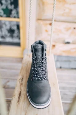 Hot Męskie Botki Trapery Big Star Szare EE174405 Męskie Botki Męskie