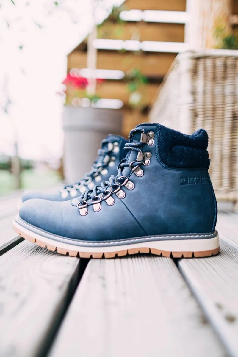 Big Star Shoes Męskie Botki Trapery Big Star Granatowe EE174403