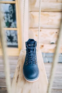 Big Star Shoes Męskie Botki Trapery Big Star Granatowe EE174403