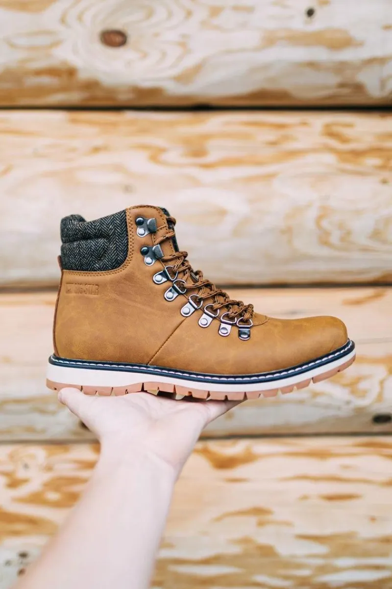 Botki Męskie>Big Star Shoes Męskie Botki Trapery Big Star Camel EE174402