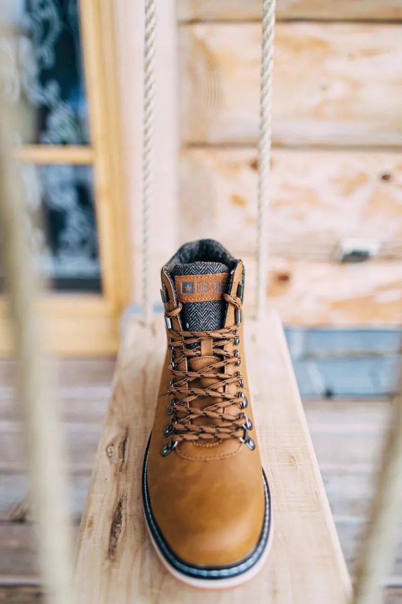 Botki Męskie>Big Star Shoes Męskie Botki Trapery Big Star Camel EE174402