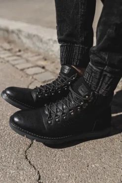 Botki Męskie>Cross Jeans Męskie Botki Trapery Czarne EE1R4081C