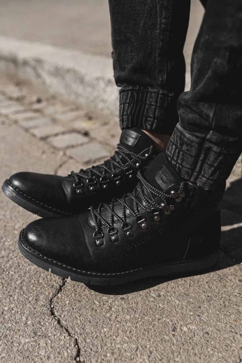 Botki Męskie>Cross Jeans Męskie Botki Trapery Czarne EE1R4081C