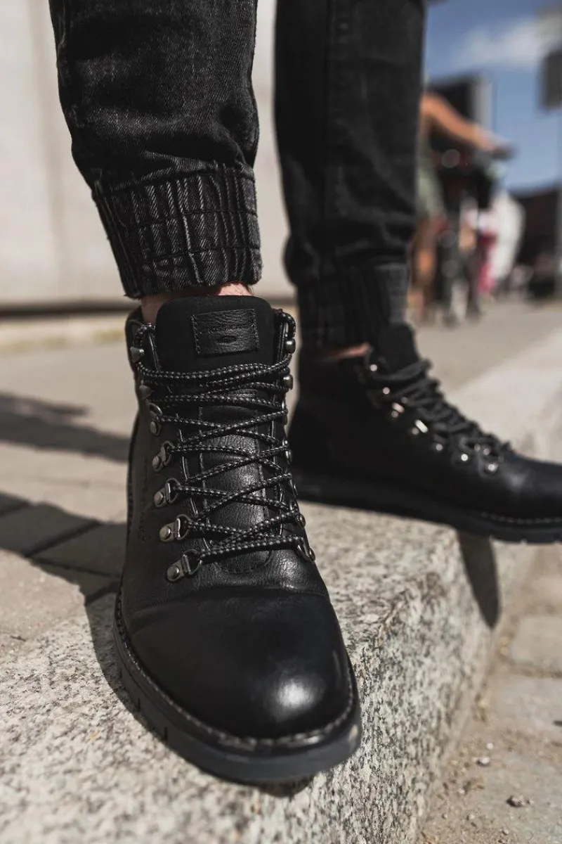 Botki Męskie>Cross Jeans Męskie Botki Trapery Czarne EE1R4081C