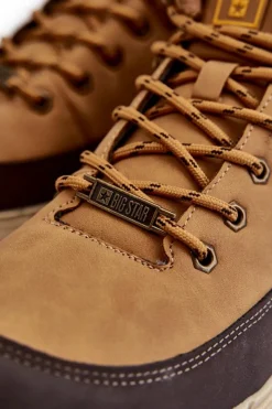 Discount Big Star Shoes Męskie Botki Trapery Memory Foam Big Star KK174119 Camel