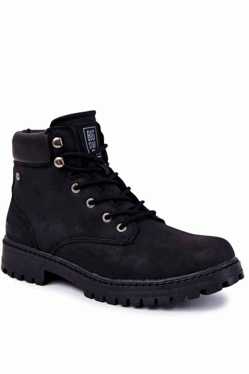 Outlet Big Star Shoes Męskie Botki Trapery Memory Foam Big Star KK174209 Czarne