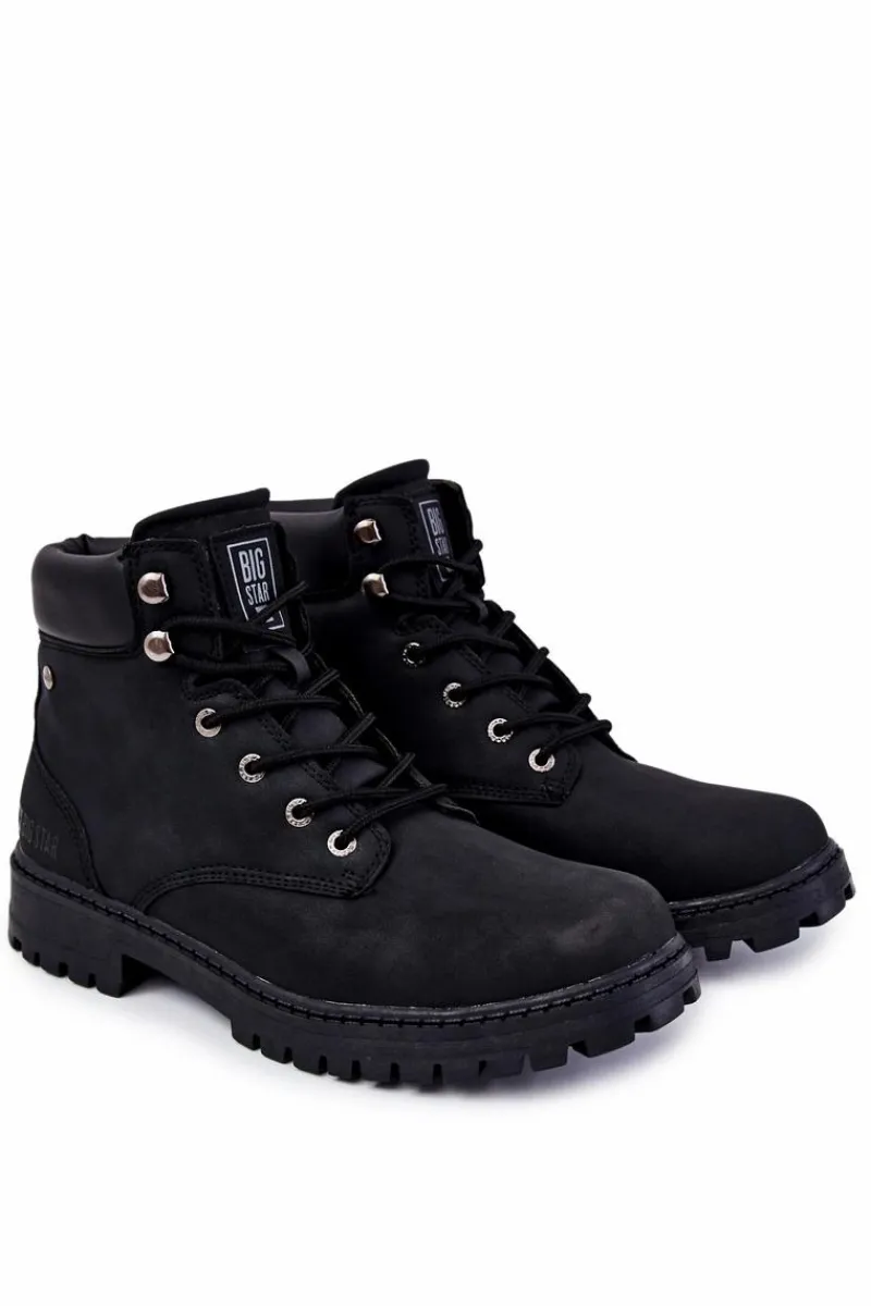 Outlet Big Star Shoes Męskie Botki Trapery Memory Foam Big Star KK174209 Czarne