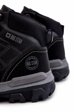 Outlet Męskie Botki Trapery Memory Foam Big Star KK174120 Czarne Męskie Botki Męskie