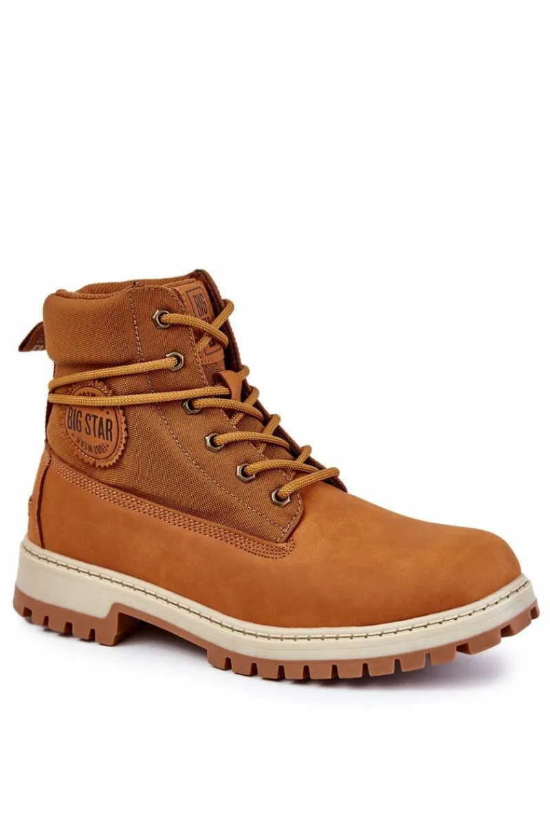 Botki Męskie>Big Star Shoes Męskie Botki Trapery Memory Foam Big Star KK174203 Camel