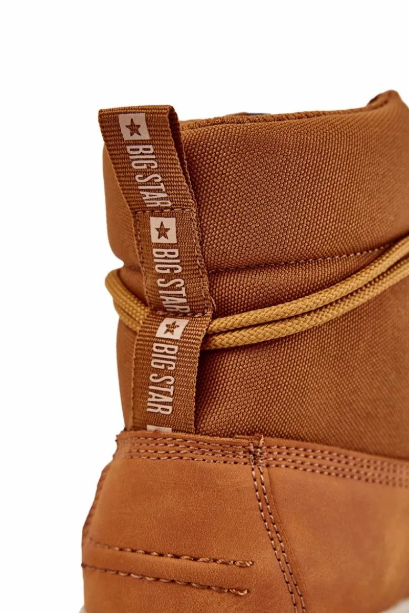 Botki Męskie>Big Star Shoes Męskie Botki Trapery Memory Foam Big Star KK174203 Camel