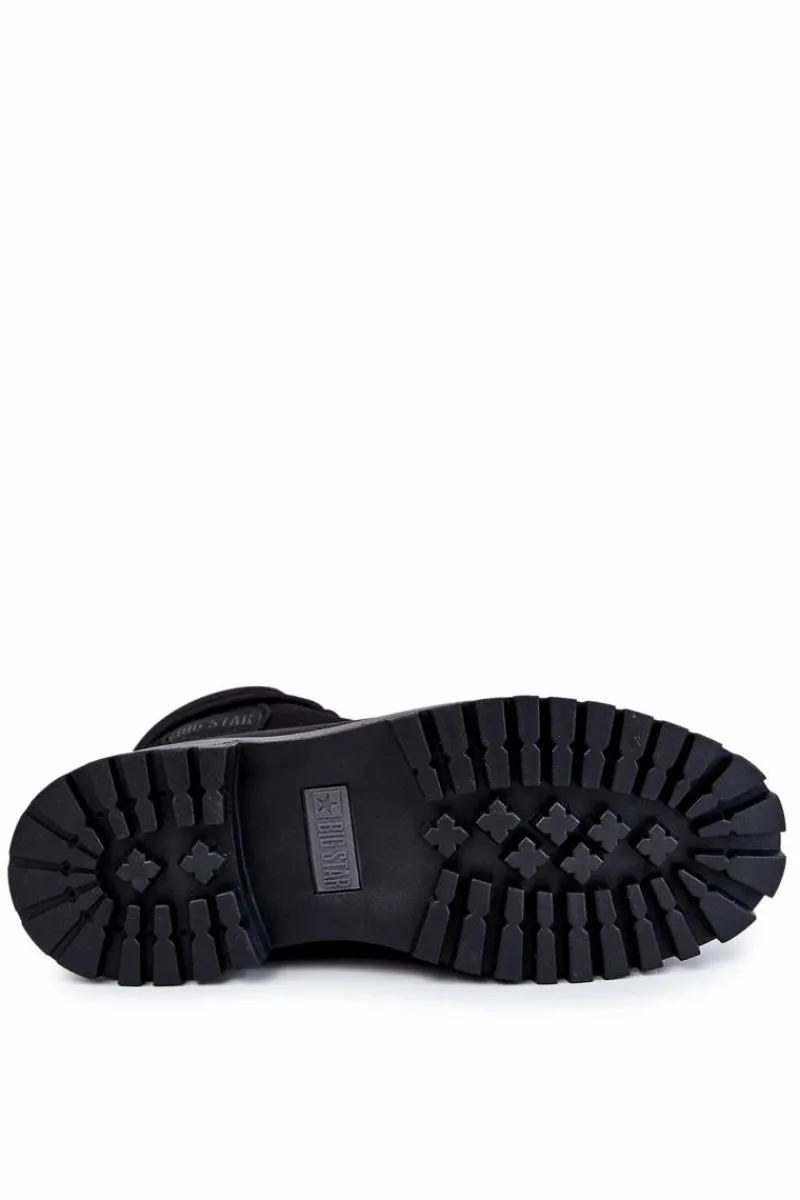 Best Big Star Shoes Męskie Botki Trapery Memory Foam Big Star KK174206 Czarne Czarny