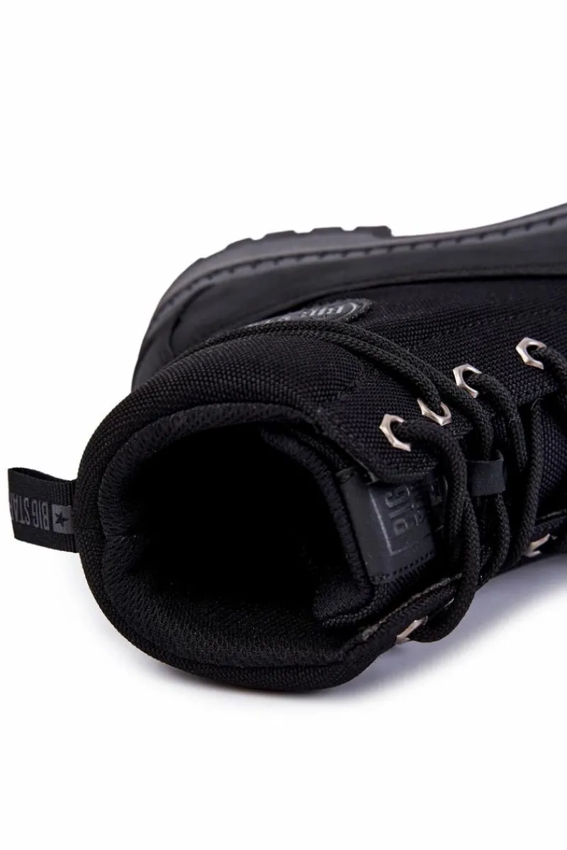 Best Big Star Shoes Męskie Botki Trapery Memory Foam Big Star KK174206 Czarne Czarny