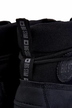 Best Big Star Shoes Męskie Botki Trapery Memory Foam Big Star KK174206 Czarne Czarny