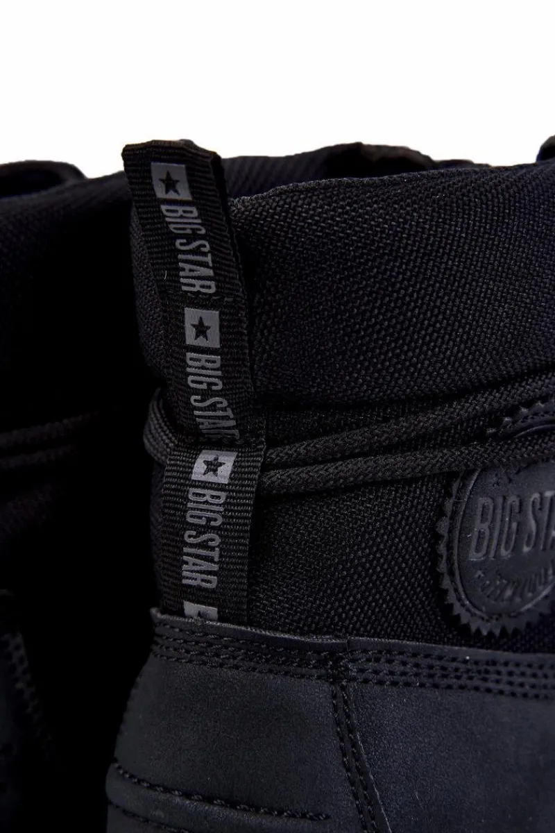Best Big Star Shoes Męskie Botki Trapery Memory Foam Big Star KK174206 Czarne Czarny
