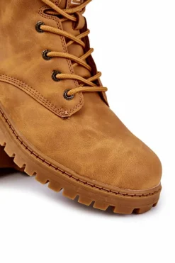 Hot Męskie Botki Trapery Memory Foam Big Star KK174207 Camel Męskie Botki Męskie