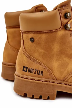 Hot Męskie Botki Trapery Memory Foam Big Star KK174207 Camel Męskie Botki Męskie