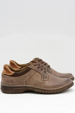 Męskie Brązowe Półbuty Ernesto Skóra Naturalna Męskie Półbuty Casual