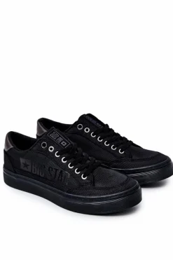 Trampki Męskie Big Star|Obuwie Sportowe Męskie>Big Star Shoes Męskie Buty Sportowe Big Star JJ174057 Czarne