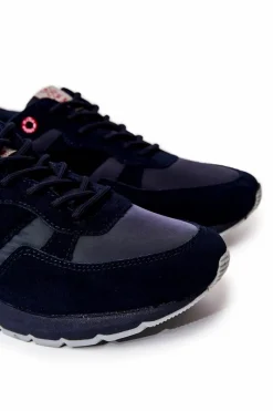Sale Męskie Buty Sportowe JJ1R4015C Granatowe Męskie Obuwie Sportowe Męskie