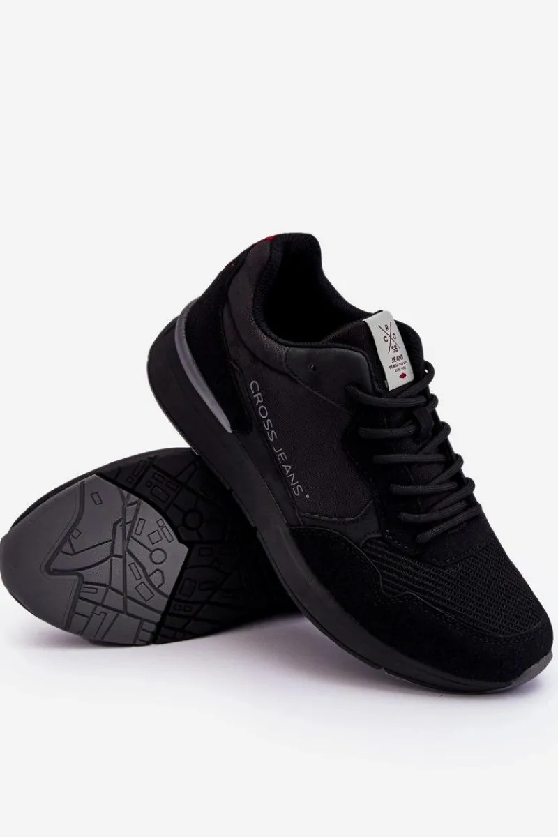 Obuwie Sportowe Męskie>Cross Jeans Męskie Buty Sportowe LL1R4053 Czarne