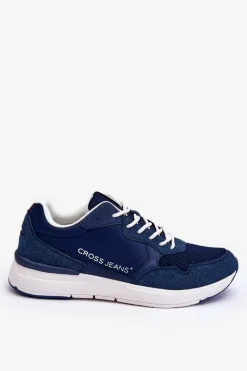 Online Cross Jeans Męskie Buty Sportowe LL1R4051 Granatowe