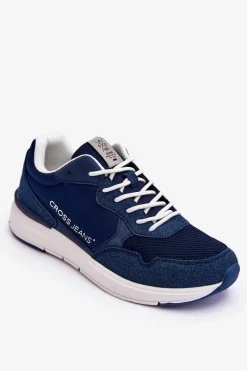 Online Cross Jeans Męskie Buty Sportowe LL1R4051 Granatowe