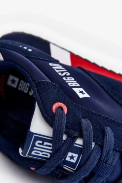 Clearance Big Star Shoes Męskie Buty Sportowe Memory Foam System Big Star LL174159 Granatowe