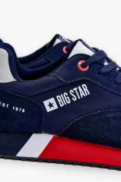 Clearance Big Star Shoes Męskie Buty Sportowe Memory Foam System Big Star LL174159 Granatowe