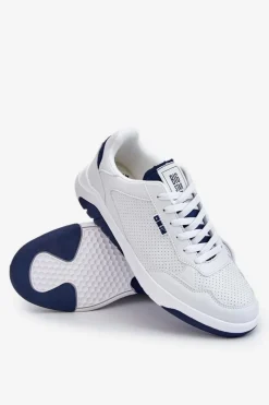 Męskie Buty Sportowe Memory Foam Big Star JJ174318 Białe Męskie Obuwie Sportowe Męskie