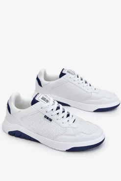 Męskie Buty Sportowe Memory Foam Big Star JJ174318 Białe Męskie Obuwie Sportowe Męskie