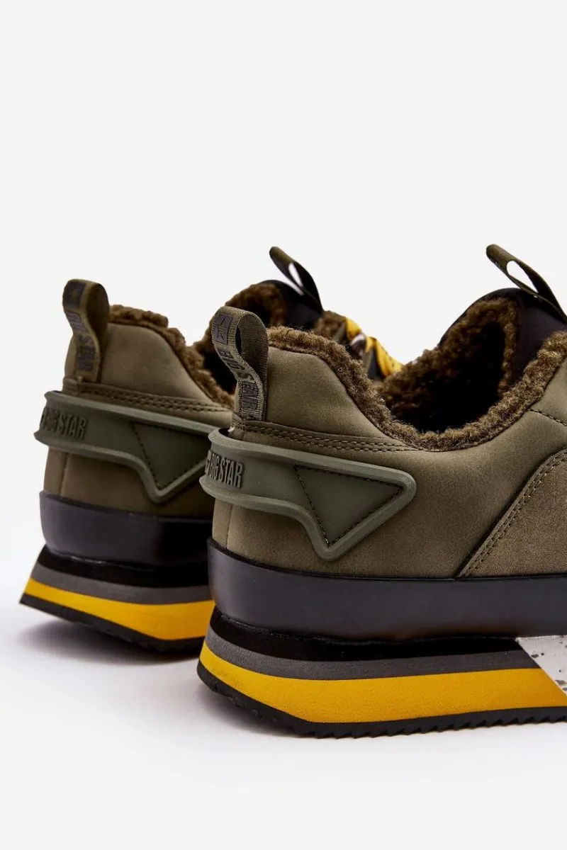 Clearance Big Star Shoes Męskie Buty Sportowe Ocieplane Khaki Big Star MM174109